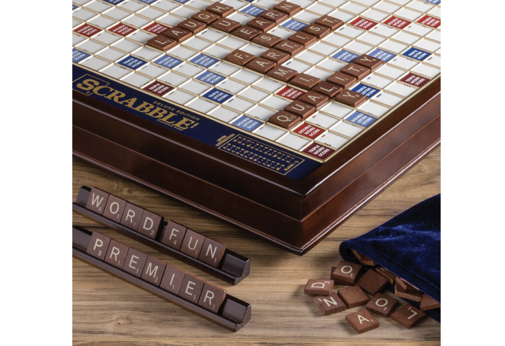 Rotating wooden Scrabble Deluxe board game, Gemini gifts